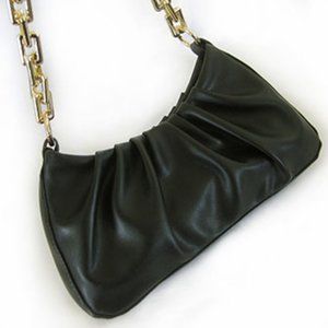 Black ruched shoulder bag